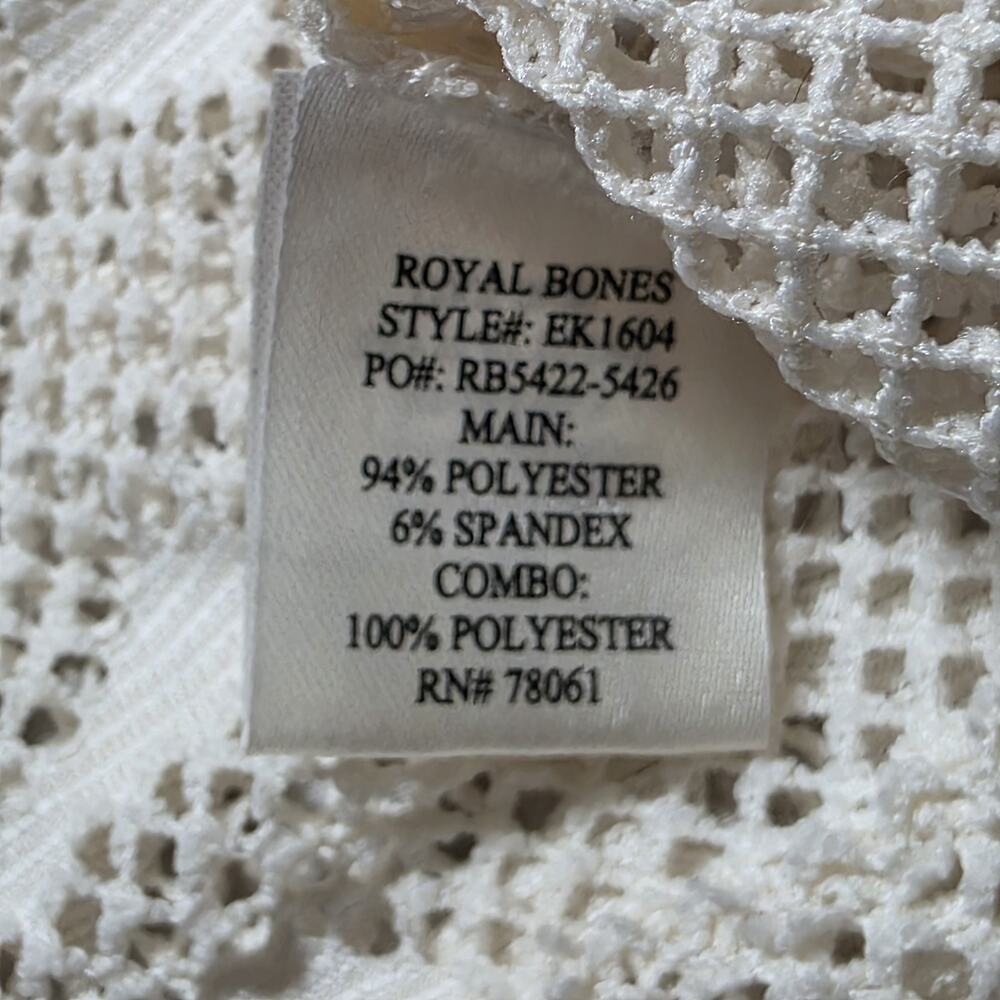 White Skull Mesh Long-Sleeve Top - Picture 7 of 8